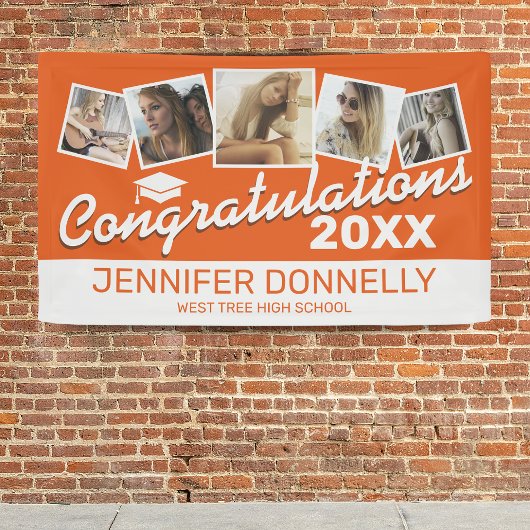 Oranje Wit 5 Foto 2025 Afstudeerfeest Spandoek