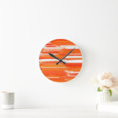 Oranje wit Abstract schilderen Ronde Klok (Huis)