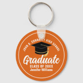Oranje wit Afstuderen Afstuderen Aangepast 2023 Sleutelhanger (Voorkant)