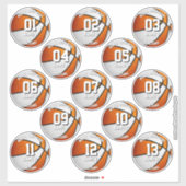oranje wit basketbal 13 teamleden namen sticker (Vel)