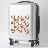 oranje wit basketbal 13 teamleden namen sticker (Koffer)
