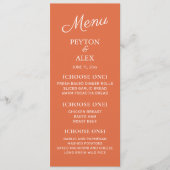 Oranje Wit Berichten Opvangrepetitie Dinner Menu (Voorkant)