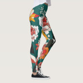 Oranje-wit bloemig:  naadloze illustratie leggings (Rechts)