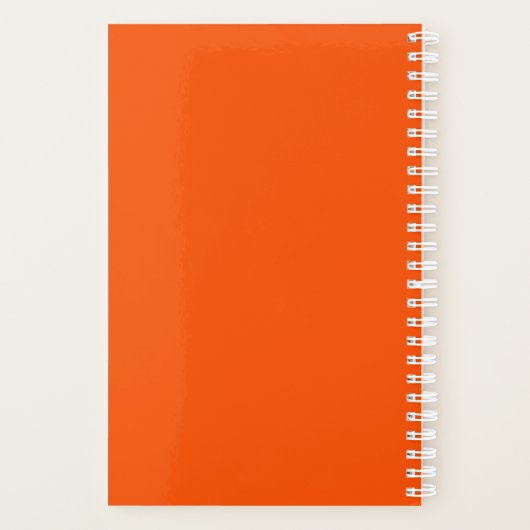 Oranje wit botanisch krans monogram planner (Achterkant)