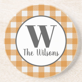 Oranje wit buffelmonogram zandsteen onderzetter