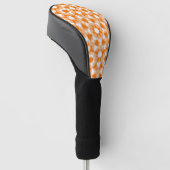 Oranje Wit Checker Diamant Geruit Patroon Golfheadcover (Schuin)