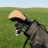Oranje Wit Checker Diamant Geruit Patroon Golfheadcover (Insitu)