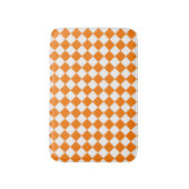 Oranje wit Checker Diamantpatroon Badmat (Voorkant Verticaal)