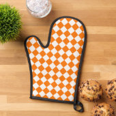 Oranje wit Checker Diamantpatroon Ovenwant (Top down)