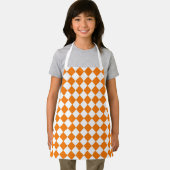 Oranje wit Checker Diamantpatroon Schort (Insitu)