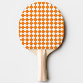 Oranje wit Checker Diamantpatroon Tafeltennisbatje (Achterkant)