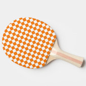 Oranje wit Checker Diamantpatroon Tafeltennisbatje (Zijkant)