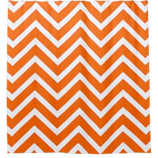 Oranje wit chevron Pattern coole Shower Curtain Douchegordijn (Voorkant)