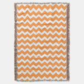 Oranje wit Chevron Pattern Drow Blanket Deken (Voorkant Verticaal)