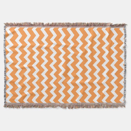 Oranje wit Chevron Pattern Drow Blanket Deken (Voorkant)