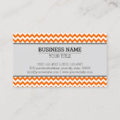 Oranje wit Chevron Zigzag Monogram Visitekaartje (Achterkant)