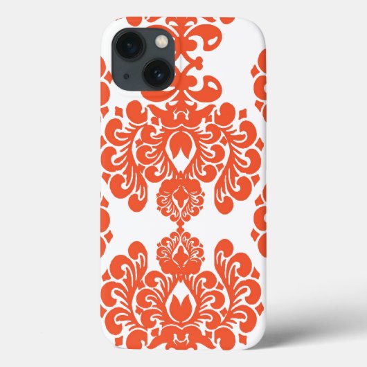 Oranje wit  Damaspatroon Case-Mate iPhone Case (Achterkant)