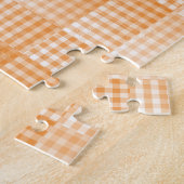Oranje Wit Dambord Abstract Patroon Legpuzzel (Zijkant)