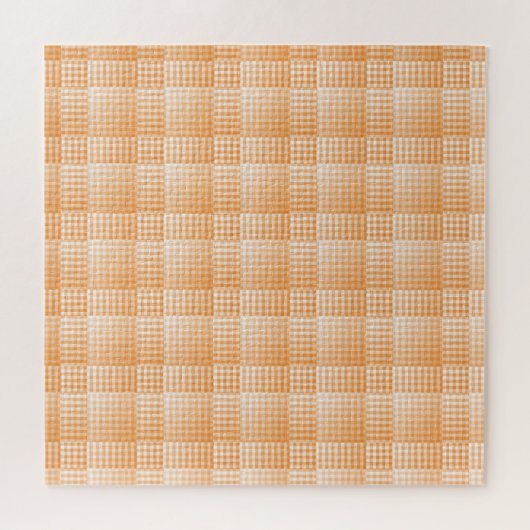 Oranje Wit Dambord Abstract Patroon Legpuzzel (Horizontaal)
