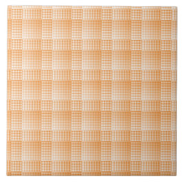 Oranje Wit Dambord Abstract Patroon Tegeltje