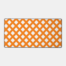 Oranje Wit Dambord Diamant Patroon Bureaumat