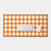 Oranje Wit Dambord Diamant Patroon  Bureaumat (Keyboard & Muis)