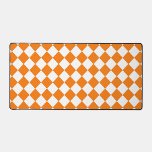 Oranje Wit Dambord Diamant Patroon  Bureaumat