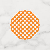 Oranje Wit Dambord Diamant Patroon Confetti (Kleine voorkant)