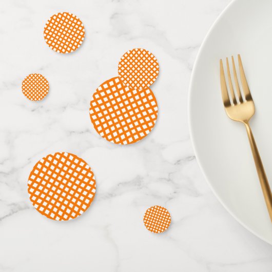Oranje Wit Dambord Diamant Patroon Confetti (Groep)
