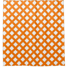Oranje Wit Dambord Diamant Patroon Douchegordijn