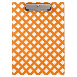 Oranje Wit Dambord Diamant Patroon Klembord