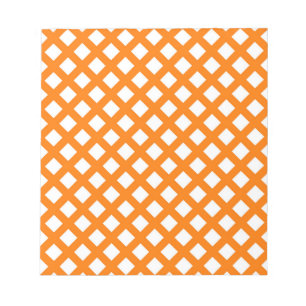 Oranje Wit Dambord Diamant Patroon Notitieblok