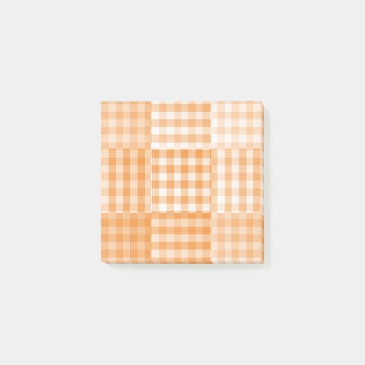 Oranje Wit Dambord Patchwork Patroon Post-it® Notes (Voorkant)