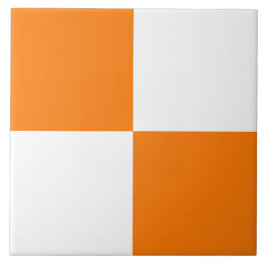 Oranje Wit Dambord Patroon Tegeltje
