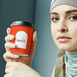 Oranje wit effen kleur effen Aqiqah Baby shower Papieren Bekers