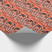 Oranje wit en zwart cadeaupapier (Hoek)