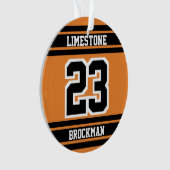 Oranje, wit en zwart Jersey nummer Ornament (voorkant)