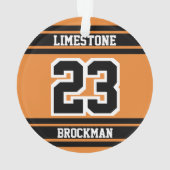 Oranje, wit en zwart Jersey nummer Ornament (achterkant)