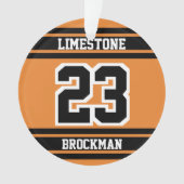 Oranje, wit en zwart Jersey nummer Ornament (voorkant)