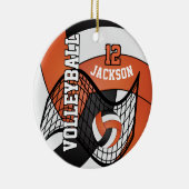 Oranje, wit en zwart 🏐 keramisch ornament (Rechts)