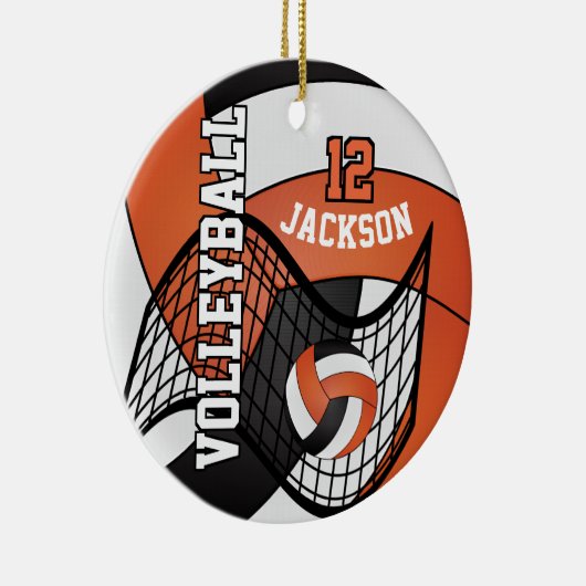 Oranje, wit en zwart 🏐 keramisch ornament (Rechts)