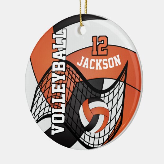 Oranje, wit en zwart 🏐 keramisch ornament (Links)