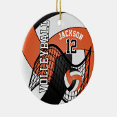 Oranje, wit en zwart, persoonlijke volleybal 🏐 💖 keramisch ornament (Rechts)