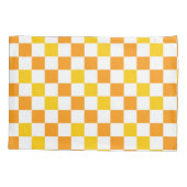 Oranje Wit Geel Geruit Patroon Ontwerp Kussensloop (Achterkant)