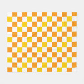 Oranje Wit Geel Geruit Patroonontwerp  Fleece Deken (Voorkant (Horizontaal))