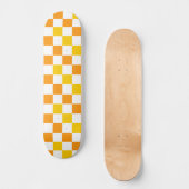 Oranje Wit Geel Geruit Patroonontwerp  Persoonlijk Skateboard (Voorkant)