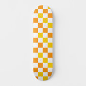Oranje Wit Geel Geruit Patroonontwerp  Persoonlijk Skateboard (Voorkant)