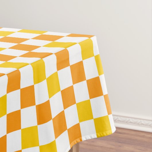 Oranje Wit Geel Geruit Patroonontwerp  Tafelkleed (Voorbeeld)