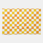 Oranje Wit Geel Geruit Patroonontwerp  Theedoek (Horizontaal)
