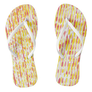Oranje Wit Geel Regen Strepen Trendy Flip Flops